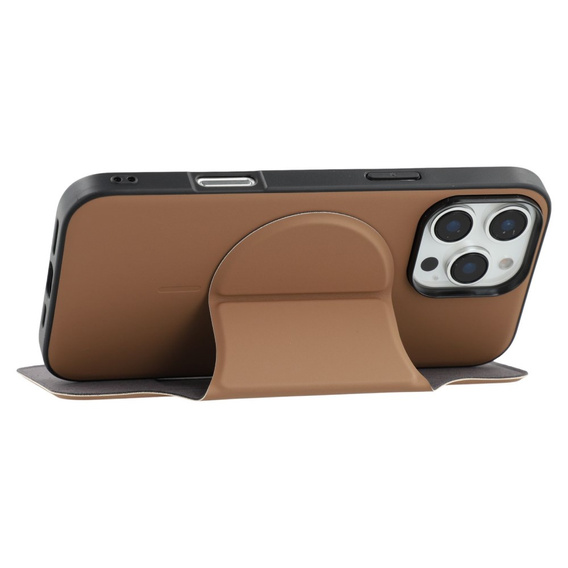 Pouzdro X-LEVEL pro iPhone 16 Pro, Magnetic Card Holder, hnědé