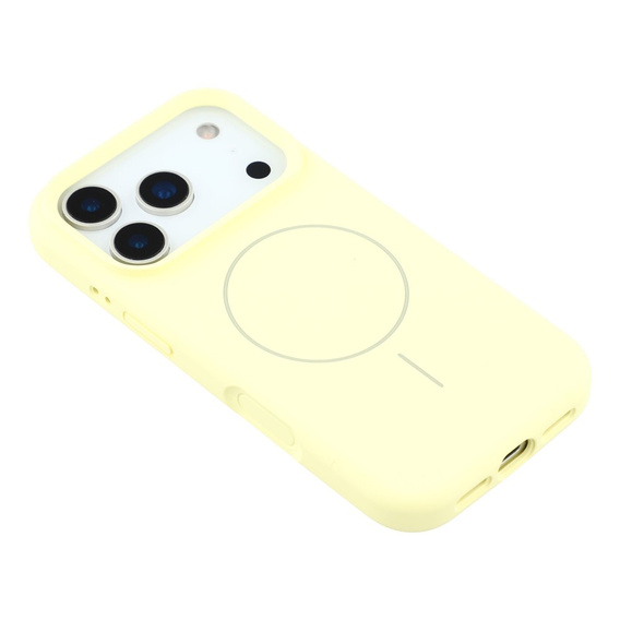Silikonové pouzdro pro iPhone 17 Pro, pro MagSafe, proti nárazu, žluté