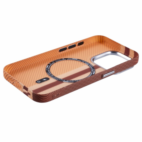 Pouzdro pro iPhone 13 Pro Max, Carbon Fiber MagSafe, žluté