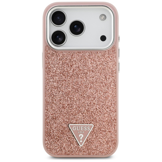 Pouzdro GUESS Glitter Triangle Logo MagSafe pro iPhone 17 Pro Max
