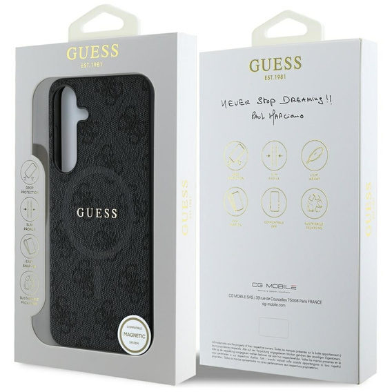 Pouzdro GUESS pro Samsung Galaxy S25, 4G Ring Classic Logo, šedé