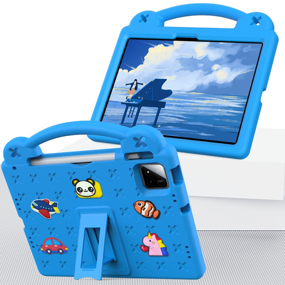 Dětské pouzdro pro Xiaomi Pad 7 / 7 Pro, Cute Patterns, se stojánkem, modré