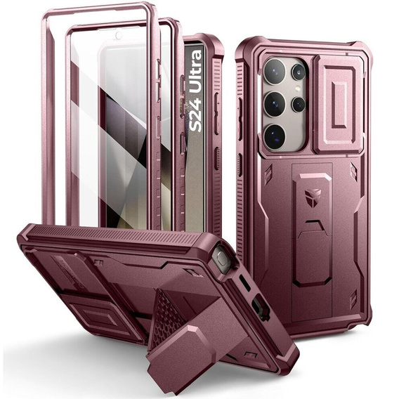 Pancéřové pouzdro pro Samsung Galaxy S24 Ultra, Dexnor Full Body (Two Frames), červené