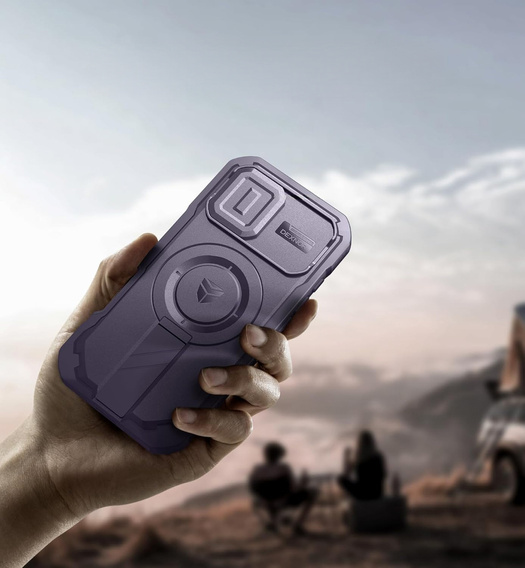 Pancéřové pouzdro Dexnor se stojánkem a spouští fotoaparátu, pro MagSafe pro iPhone 17