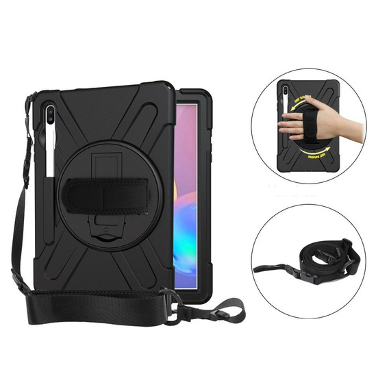 Obrněné pouzdro pro Samsung Galaxy Tab S6 T860/T865, ochranné 360 se slotem na stylus, černé