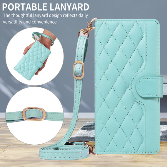 Pouzdro s klopou Rhombus Crossbody Leather pro Motorola Edge 70