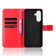 Klopové pouzdro pro Samsung Galaxy A36, Crazy Horse Wallet, červené