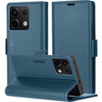 Pouzdro pro Xiaomi Redmi Note 13 5G, ERBORD Glossy Litchi, flipová peněženka, modré