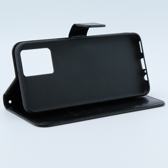 Klopové pouzdro pro Motorola Moto G54 5G, Crazy Horse Wallet, černé