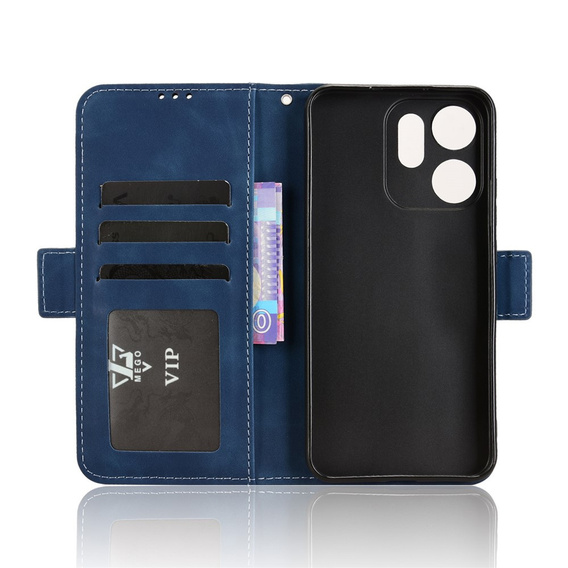 Klopové pouzdro pro Oppo Reno 14F, slot na karty, peněženka, tmavě modré