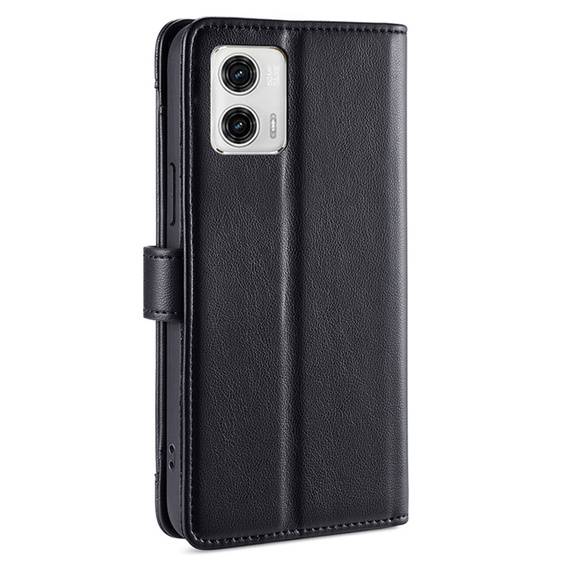 Klopové pouzdro pro Motorola Moto G73 5G, Wallet Zipper Pocket, černé