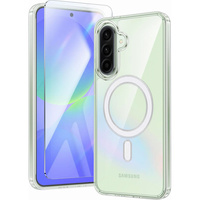 Pouzdro pro Samsung Galaxy A36, Dropproof MagSafe, průhledné + 9H tvrzené sklo