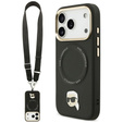 Pouzdro Karl Lagerfeld Big Strap Karl Metal Logo MagSafe pro iPhone 17 Pro