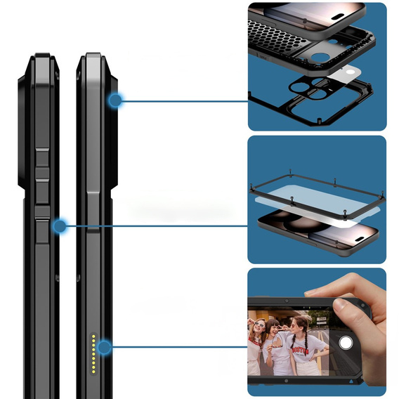 Pevné pouzdro s integrovaným tvrzeným sklem pro iPhone 17 Pro Max