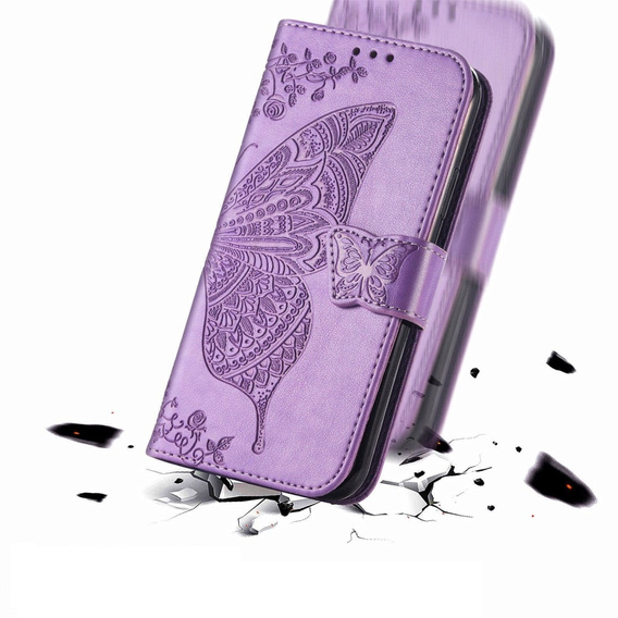 Klopové pouzdro pro Oppo A5 Pro 5G, Butterfly, fialové