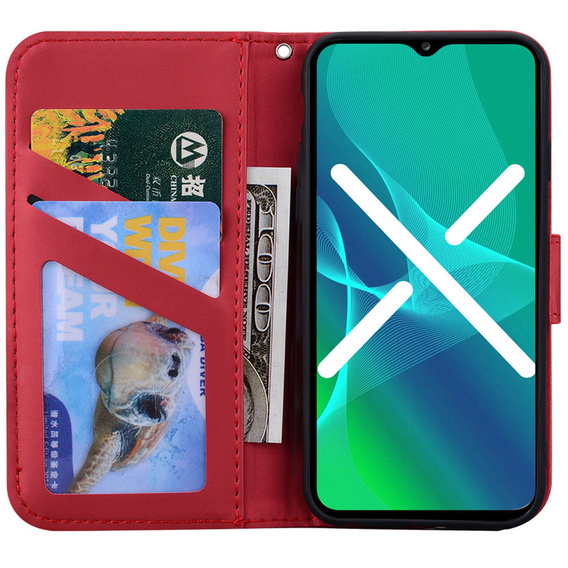 Klopové pouzdro pro Xiaomi Redmi Note 8 Pro, Wallet Cat, červené