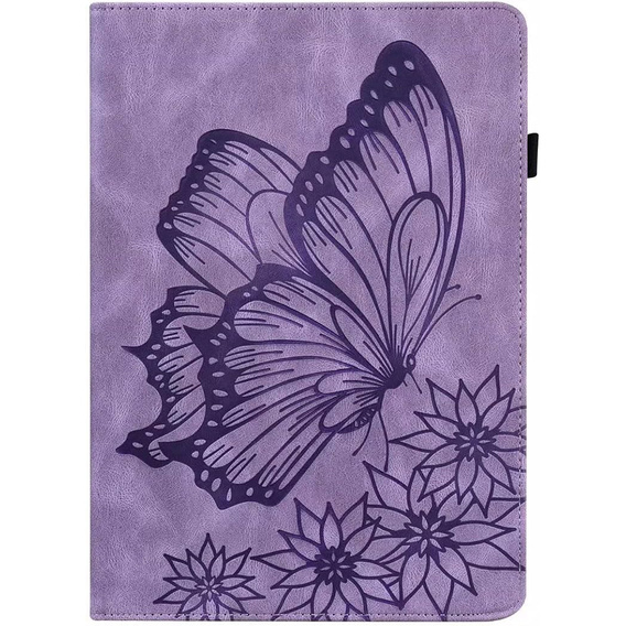 Pouzdro pro Lenovo Tab M9, Wallet Pen Slot, butterflies, hnědé