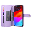 Klopové pouzdro pro Oppo Reno 13 Pro 5G, Wallet Zipper Pocket, fialové
