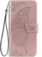 Klopové pouzdro pro Oppo Reno 14F, peněženka, Butterfly, růžové zlato