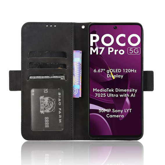 Klopové pouzdro pro Xiaomi Poco M7 Pro 5G, Card Slot, černé