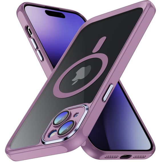 Pouzdro pro iPhone 15, ERBORD Impact Guard, MagSafe, fialové