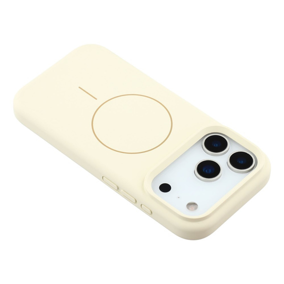 Silikonové pouzdro pro iPhone 17 Pro Max - kompatibilní s MagSafe, proti nárazu, béžové