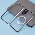 Magnetické pouzdro Dual Glass MagSafe pro iPhone 16, stříbrné