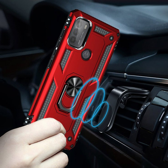 Pancéřové pouzdro pro Motorola Moto G50, Nox Case Ring, červené