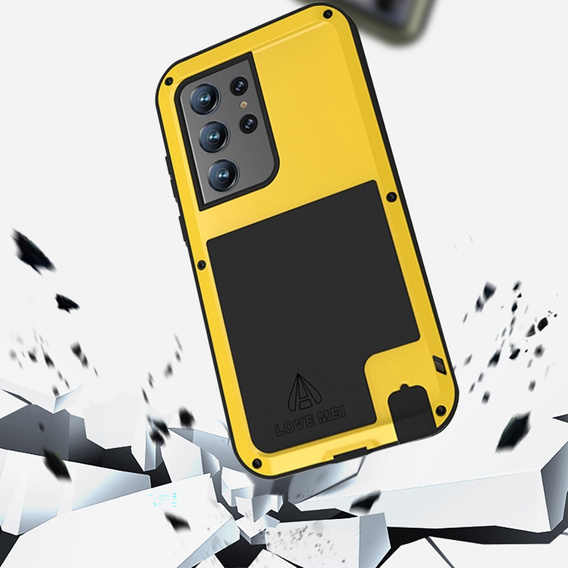 Pouzdro Love Mei pro Samsung Galaxy S23 Ultra, armored without glass, žluté
