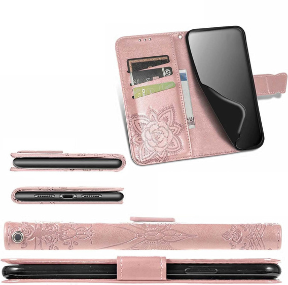 Klopové pouzdro pro Xiaomi Redmi A5, Butterfly, růžové rose gold