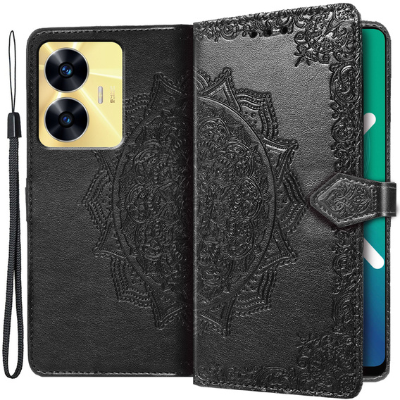 Klopové pouzdro pro Realme C55, Mandala, černé
