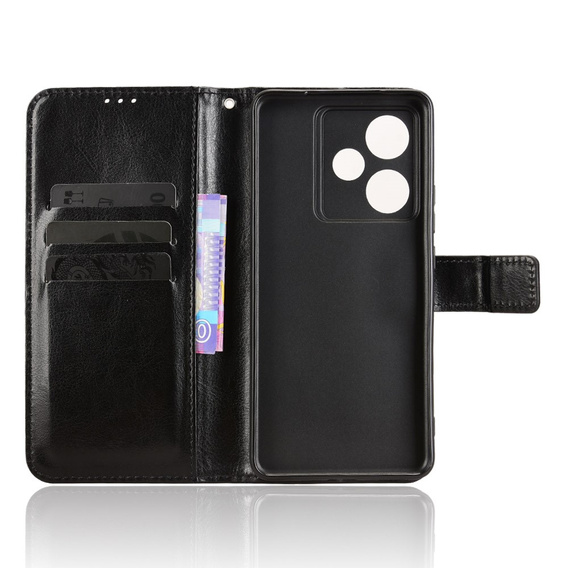 Klopové pouzdro pro Realme GT 7 / 7T, Crazy Horse Wallet, černé