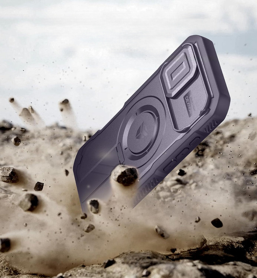 Pancéřové pouzdro Dexnor se stojánkem a spouští fotoaparátu, pro MagSafe pro iPhone 17