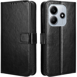 Klopové pouzdro pro Xiaomi Redmi Note 14 5G, Crazy Horse Wallet, černé