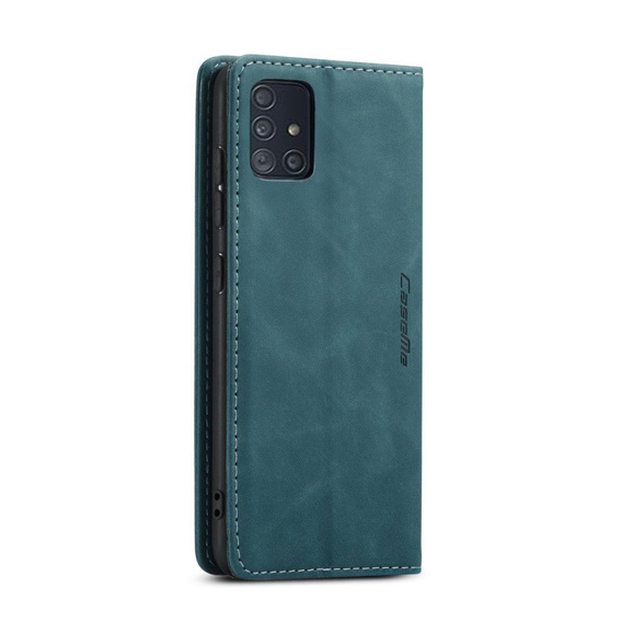 Pouzdro CASEME pro Samsung Galaxy A51, Leather Wallet Case, zelené