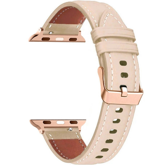 Kožený řemínek pro Apple Watch 1/2/3/4/5/6/7/8/SE/Ultra 42/44/45/49 mm, růžový