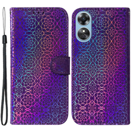 Klopové pouzdro pro Oppo A17, Wallet mandala, fialové