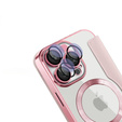 Klopové pouzdro pro iPhone 16 Pro Max, RFID Wallet MagSafe CamShield, růžové