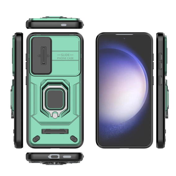 Pouzdro pro Samsung Galaxy S24, KickStand Camera Lens, zelené