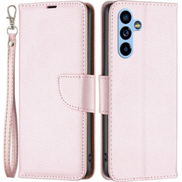 Klopové pouzdro pro Samsung Galaxy A54 5G, Wallet Litchi Magnet, růžové rose gold