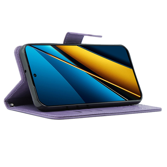 Klopové pouzdro pro Xiaomi Poco X6 5G, Butterfly, fialové