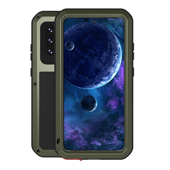Pouzdro Love Mei pro Samsung Galaxy A52/A52s, armored with glass, zelené