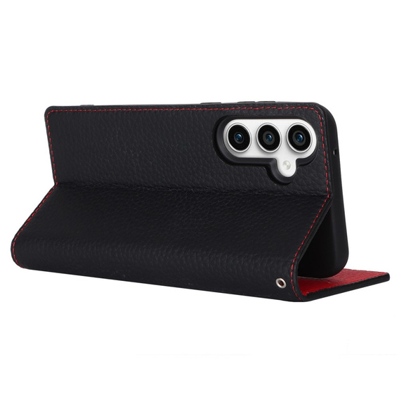 Klopové pouzdro pro Samsung Galaxy A25 5G, Litchi Skin Grain, černé