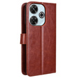 Klopové pouzdro pro Xiaomi Redmi 13, Crazy Horse Wallet, hnědé