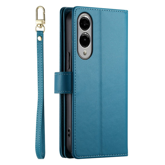 Klopové pouzdro pro Samsung Galaxy S25 Edge, Wallet Zipper Pocket, modré