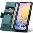 Pouzdro pro Samsung Galaxy A25 5G, ERBORD Glossy Litchi, flipová peněženka, zelené