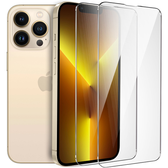 2x tvrzené sklo pro iPhone 13/13 Pro, ERBORD 9H Hard Glass na displeji