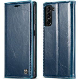 CASEME flipové pouzdro pro Samsung Galaxy S21 FE, Waxy Textured, modré