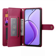 Klopové pouzdro pro Realme 14 Pro+ 5G, Wallet Zipper Pocket, červené
