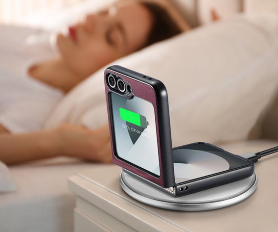 Pouzdro pro Samsung Galaxy Z Flip7 FE / Z Flip6, CASEME Litchi Leather, červené